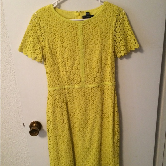 Yellow LandsEnd eyelet lace dress
