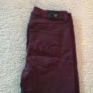 maroon skinny jeans