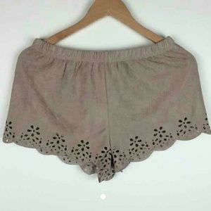 Faux suede shorts
