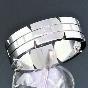 18k White Gold Men's Cartier Tank Ring size 10