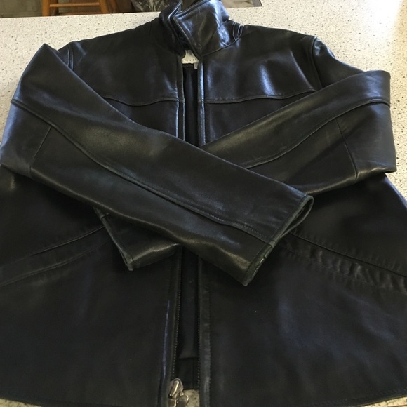 Black leather coat