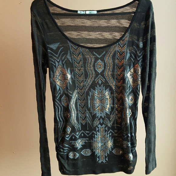 Maurices Tops - Aztec long sleeve top