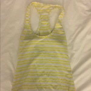 Yellow striped Lululemon Cool Racerback