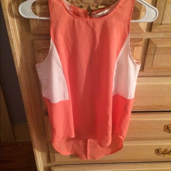 Orange and White Chiffon Tank