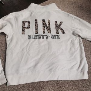 Pink cheetah half zip