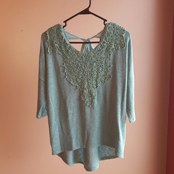 Maurices Sweaters - Green with lace trim sweater
