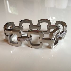 CC Skye silver and pave link bracelet, never worn
