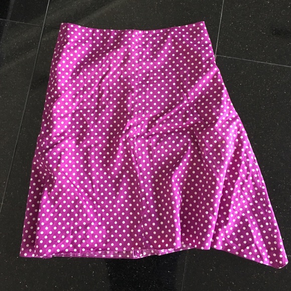 Pretty godet style polka dot skirt