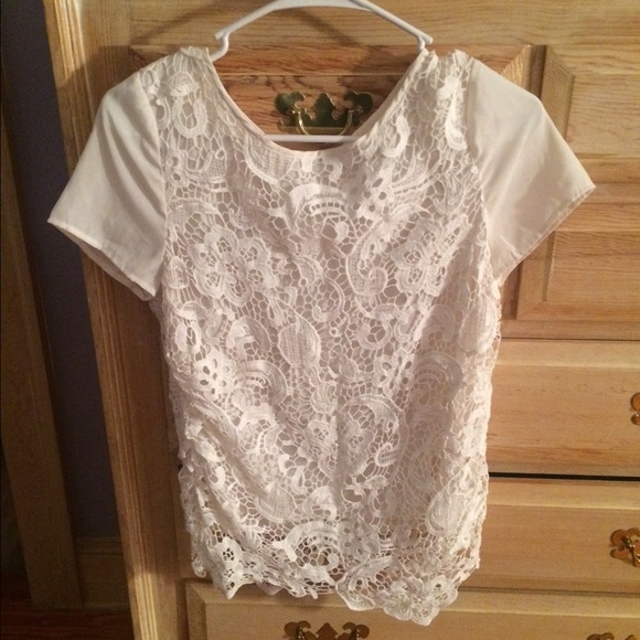 Eyelet Lace Cap Sleeve Top