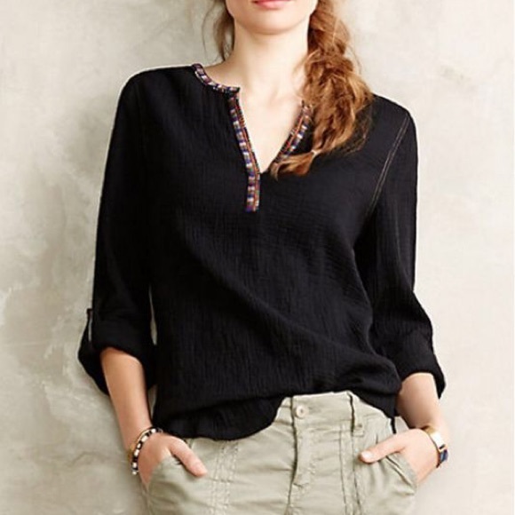 Black Long Sleeve Tunic, Size Medium