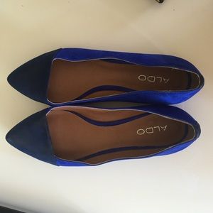 Navy and blue Aldo flats