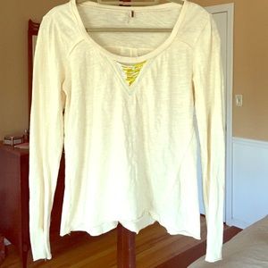 Free People Long Sleeve with Beaded Neck