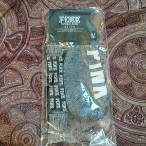 PINK no show socks & head band