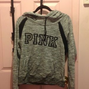 VS PINK Marled Gray and black hoodie.  Large