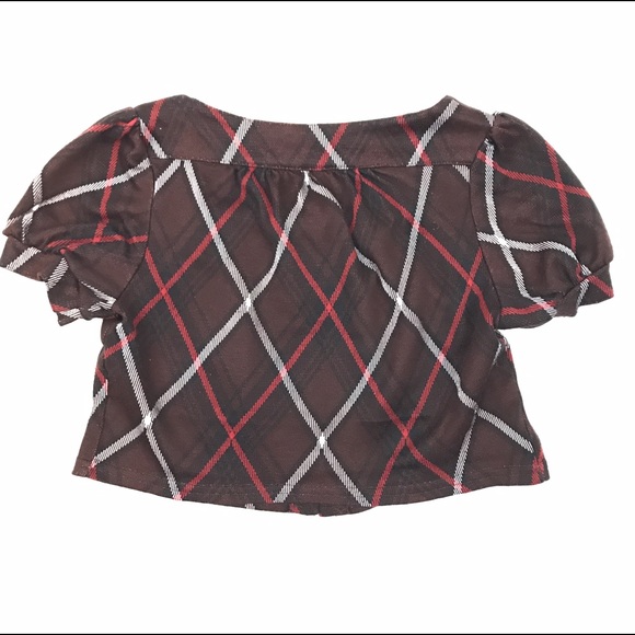Plaid Red and Black Shrug or cardigan - Picture 2 of 4