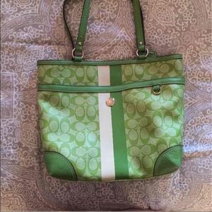 lime Green coach tote bag