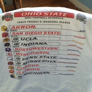 Ohio State 2001 Football Schedule T-Shirt