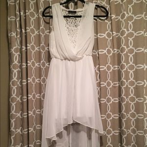 High low cream dress