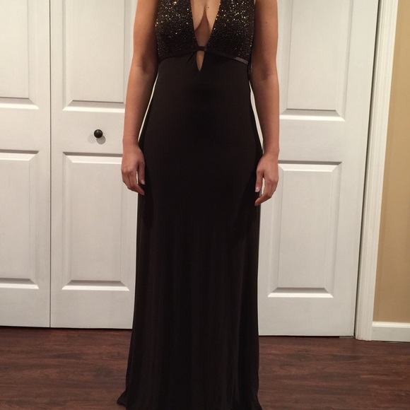 Brown evening dress