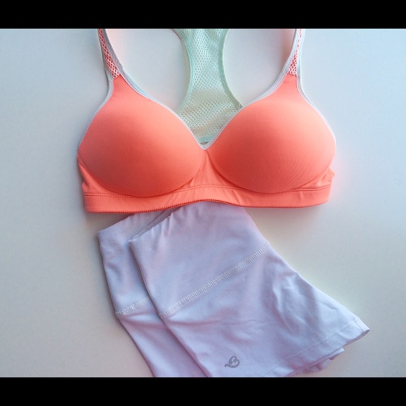 Victoria's Secret push up yoga bra-coral-S