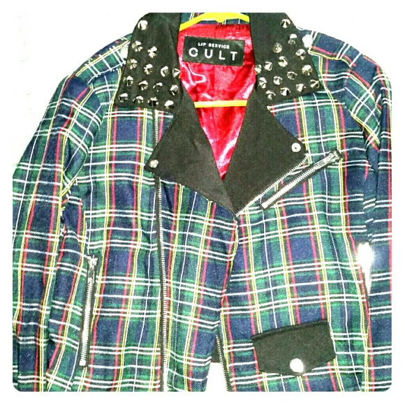 Lip Service Plaid Moto Jacket NWOT