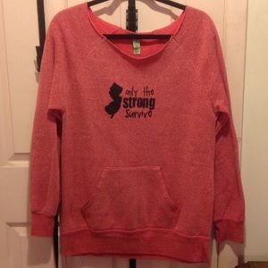 Pink Marled off the shoulder sweater. XL