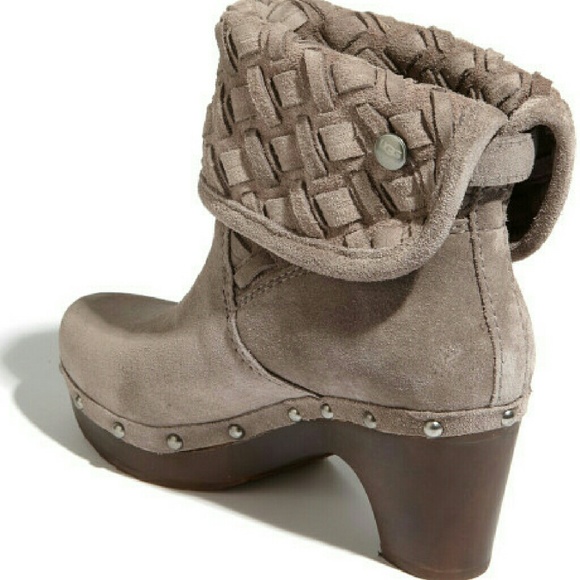Brown Lynnea Weave Boot Gray