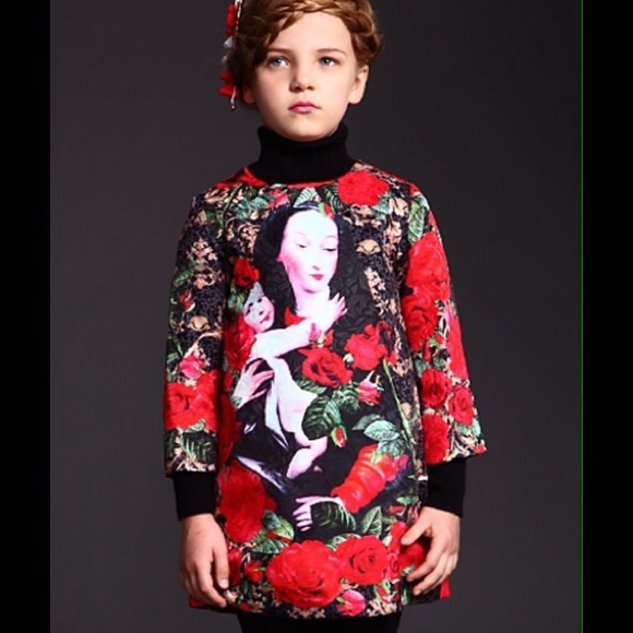 Posh kids jacquard designer print dress, new