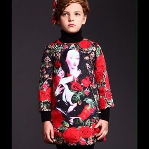 Posh kids jacquard designer print dress, new