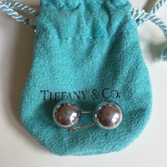 Tiffany & Co. sterling bead earrings, 8 mm.