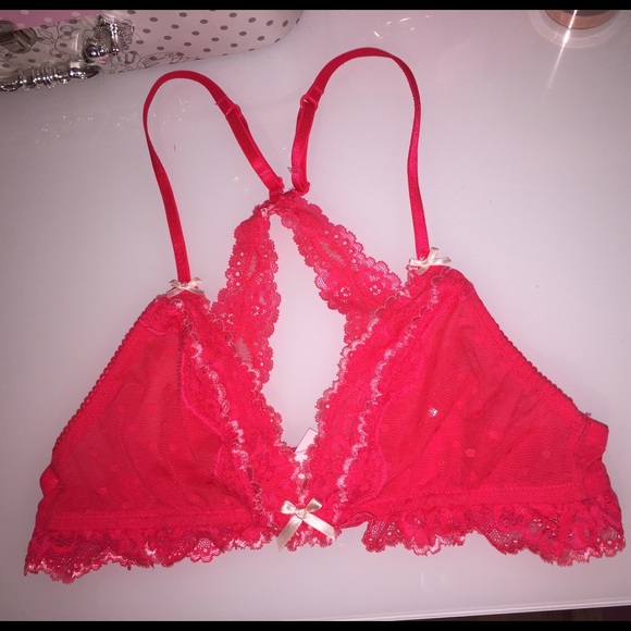 VS red polka dot Racerback bra