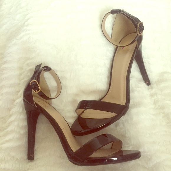 Black strapped heels