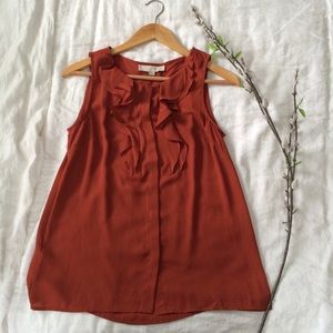 LOFT Small Sleeveless Burnt Orange Blouse