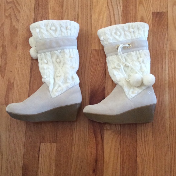 Report knitted wedge boots