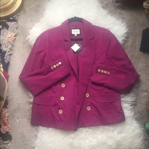 Pink blazer w/gold buttons