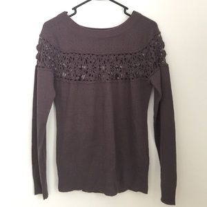 Anthropologie Open Crochet Sweater