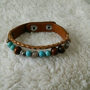 Fossil Cuff Snap Beads Bracelet