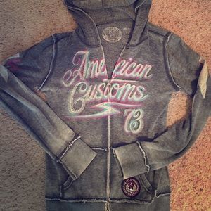 Affliction bling zip up