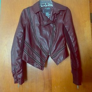 BKE Maroon Leather Jacket
