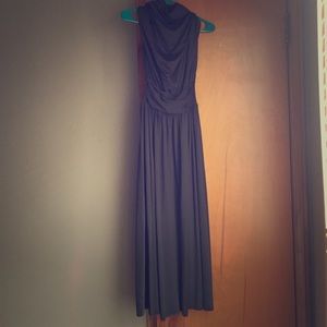 NWT High collared long grey dress