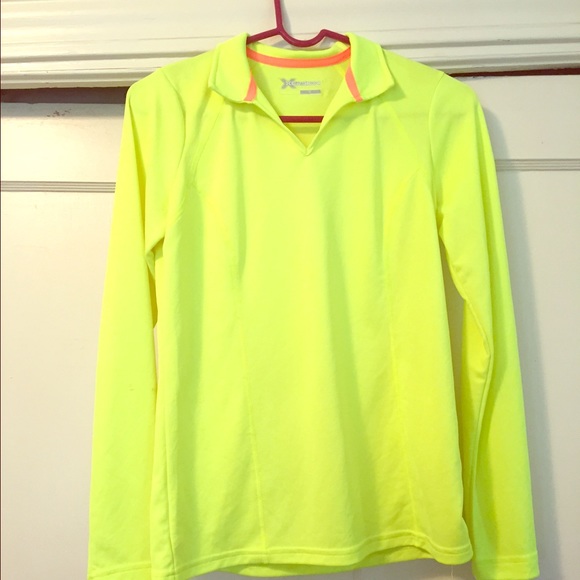 Xersion women's neon yellow workout top