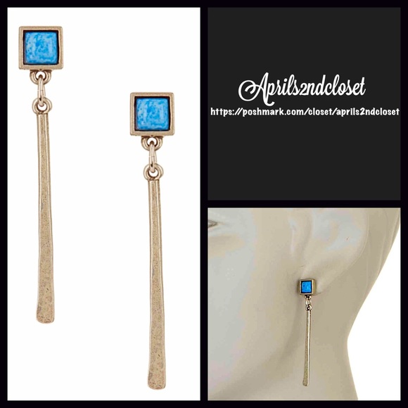 SOLD Turquoise Earrings Boho - Picture 4 of 4