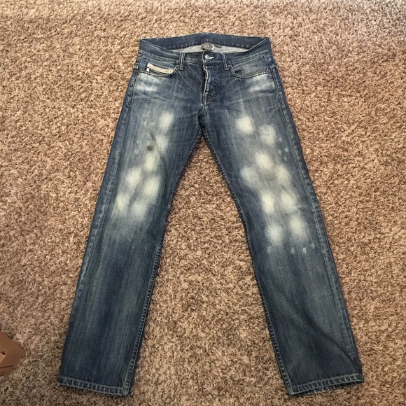 Men's Armani Exchange bleached distressed denim