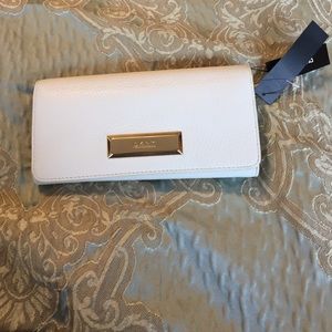 White and gold DKNY wallet NWT