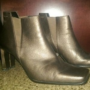 Metallic Color Nine West Ankle Boots