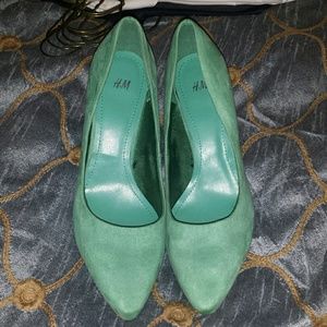 H&M Teal Suede Heels