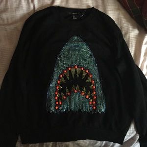 Forever 21 jaws beaded sweater shirt size M