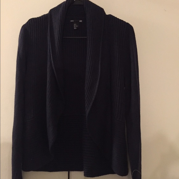 Navy Ribbed Cardigan