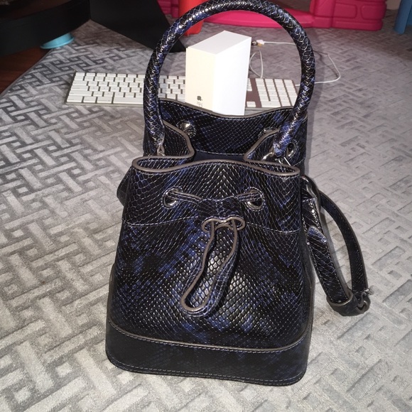 ToryBurch snake skin mini bucket bag