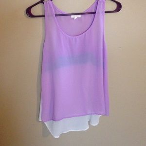 Lavender, turquoise, white tank top